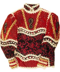 Child coronation outfit for Elegbá. Rolando Vasallo. Loaned by Miguel Ramos and Ysamur Flores.