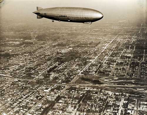 USS Akron over Buena Vista section of Miami. April 1933. HistoryMiami. 1995-234-16.
