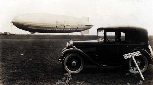 USS Macon moored at the Opa-locka mooring mast. August 22, 1934. HistoryMiami. 2000-201-9.